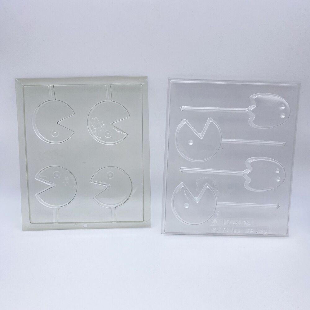 VTG Pac-Man Plastic Lollipop Molds Ms Pac-Man Ghosts Character Chocolate Candy